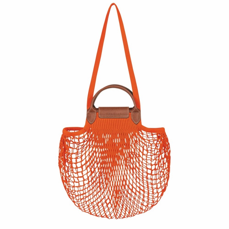Orange Longchamp Le Pliage Filet L Mesh Bags Women's Handbags
